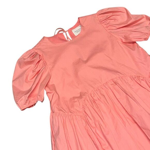 ❤️ TUCKERNUCK HYACINTH HOUSE Coral Pink Allie Puff Sleeve Babydoll mini dress xs - Picture 4 of 9